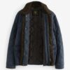 Mens Quilted Cordura Jacket Stand Collar Navy Blue - Image 4