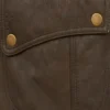 Dark Brown Shearling Leather Jacket Women - Image 2