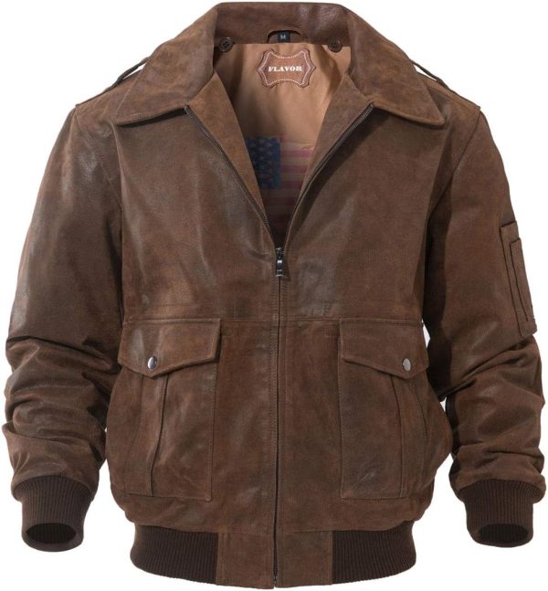 Men's Flight Bomber Air Force Aviator Jacket - Image 5
