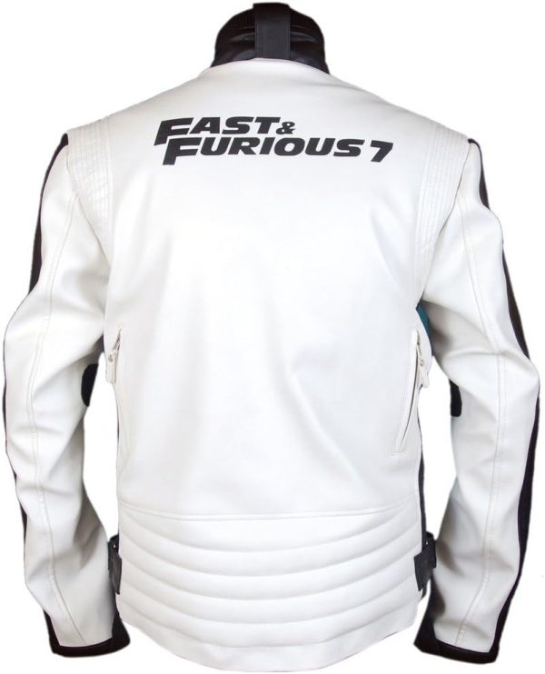Fast and Furious 7 Vin Diesel White Leather Jacket - Image 4