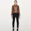Women's Brown Fitted Leather Jacket
