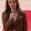 Miss Jenn High School Musical Brown Biker Leather Jacket