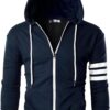 Mens Slim Fit Striped Hoodie - Image 3