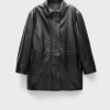 Womens Fashion Designer Leather Jacket Coat Black - Image 2