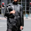 Womens Fashion Designer Leather Jacket Coat Black - Image 6