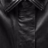 Womens Fashion Designer Leather Jacket Coat Black - Image 5