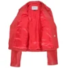 Women Red Moto Brando Leather Jacket