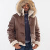 Mens Shearling Sheepskin Leather Coat