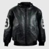8 Ball Bomber Style Leather Jacket
