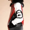 8 Ball Logo Fur Hooded Bomber Jacket