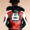 8 Ball Logo Fur Hooded Bomber Jacket