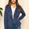 Women's Drape Front Faux Suede Jacket
