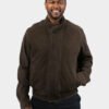 Men's Brown Suede Leather Jacket