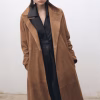 Women's Suede Leather Belted Coat - Image 7