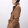 Women's Suede Leather Belted Coat - Image 4