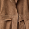 Women's Suede Leather Belted Coat - Image 3