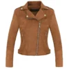 Brown Suede Leather Jacket Women's