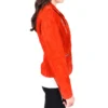 Women's Red Suede Leather Jacket - Image 4
