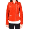 Women's Red Suede Leather Jacket - Image 3