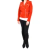 Women's Red Suede Leather Jacket - Image 2