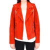 Women's Red Suede Leather Jacket