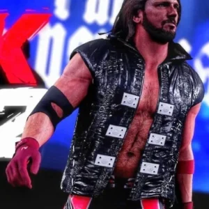 WWE AJ Styles Hooded Leather Vest