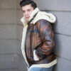 Men's Faux Fur Brown Leather Jacket