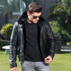 Men's Winter Shearling Black Leather Jacket