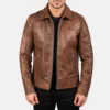 Men's Classic Vintage Brown Leather Jacket