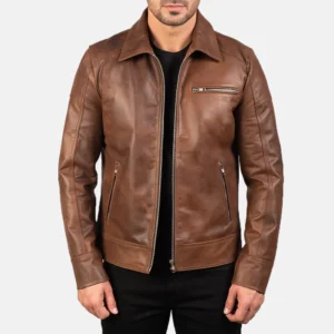 Men's Classic Vintage Brown Leather Jacket