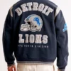 Abercrombie Detroit Lions Blue Varsity Bomber Jacket