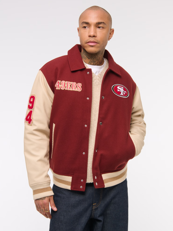 Abercrombie San Francisco 49ers Varsity Bomber Jacket