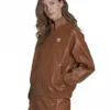 Adicolor Trefoil Brown Faux Leather Jacket