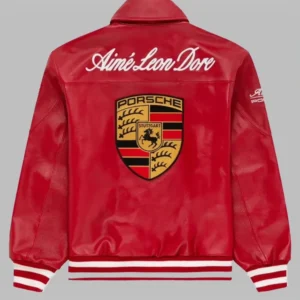 Aime Leon Dore x Porsche 993 Turbo Red Leather Jacket