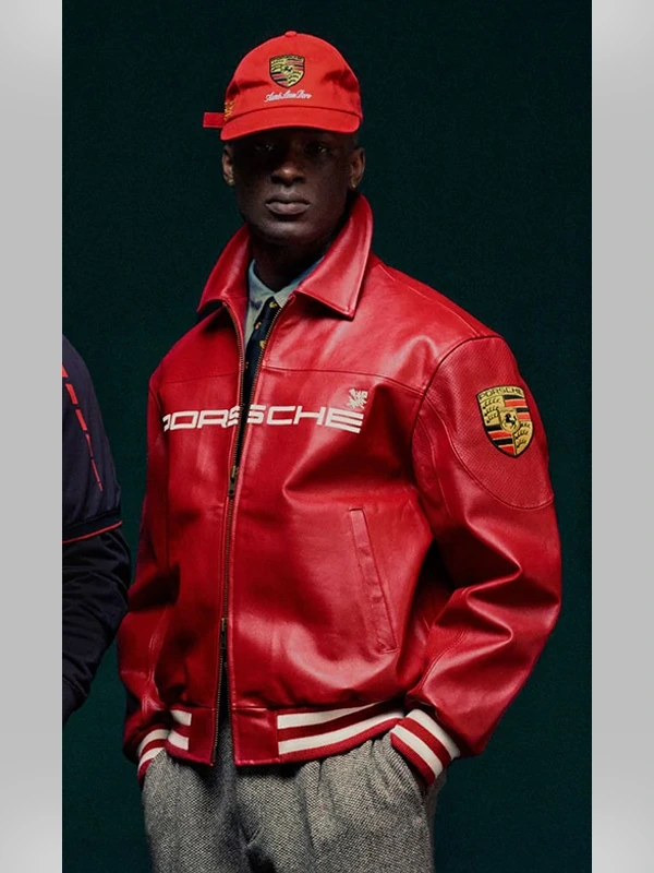 Shop Aime Leon Dore Porsche Leather Jacket | ALD x Porsche