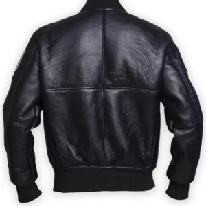 Men’s Black American Flag Leather Jacket
