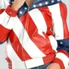 Womens American Flag Leather Jacket