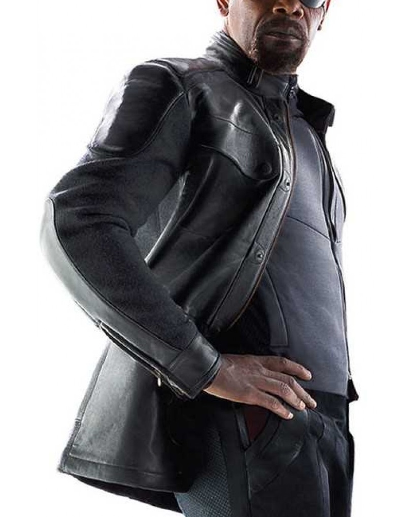 Avengers Age Of Ultron Samuel Jackson Nick Fury Leather Jacket