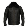 Mens B3 Aviator Bomber Black Leather Jacket