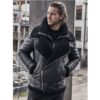 Mens Black Sheepskin Shearling B3 Bomber Leather Jacket