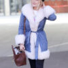 Laura Whitmore Blue Fluffy Coat