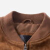 Men's Suede Leather Baseball Jacket - Image 2