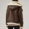 Specification Material: Sheepskin Leather Inner: Viscose Lining Front: Zipper Closure Collar: Shirt Style Shearling Collar Cuffs: Open Hem Shearling Cuffs Pockets: Two Side Waist Zipper Pockets Color: Tan Brown