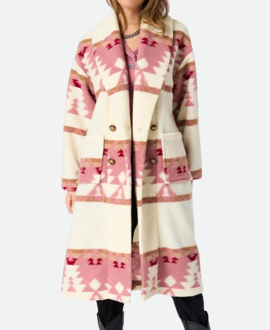 Beth Dutton Pink Aztec Coat Western Boldness in Style