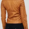 Women's Brown Studded Leather Jacket
