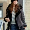 Keira Knightley Aviator B3 Shearling Leather Jacket - Image 2
