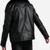 Mens Leather Biker Jacket With Fur Collar
