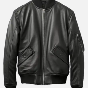 Black Leather Bomber Jacket Mens