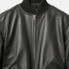 Black Leather Bomber Jacket Mens