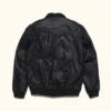 Mens Black Aviator Bomber Leather Jacket - Image 9